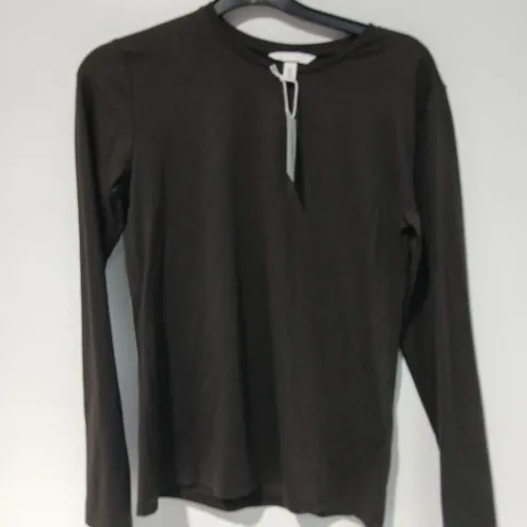H AND M BLACK LONG-SLEEVE TOP – EU L