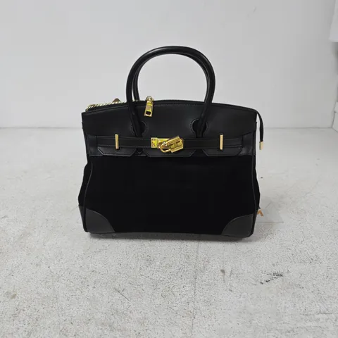 VALISSIÈRE BLACK LEATHER HANDBAG WITH GOLD-TONE HARDWARE