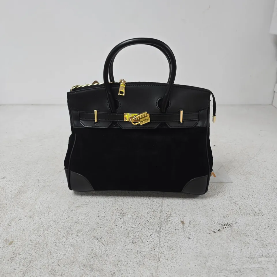 VALISSIÈRE BLACK LEATHER HANDBAG WITH GOLD-TONE HARDWARE