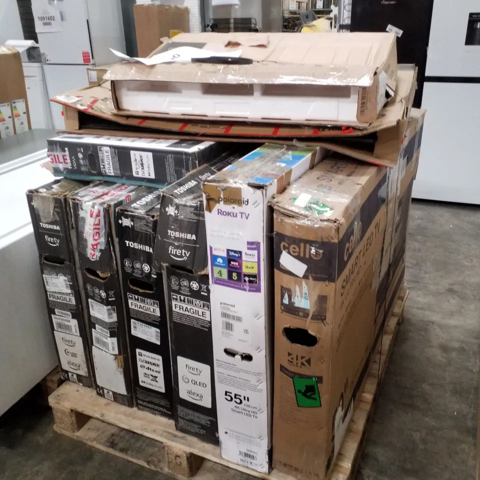 PALLET CONTAINING 9 ASSORTED SMART TVS 