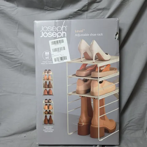 JOSEPH JOSEPH LEVEL ADJUSTABLE SHOE RACK – HOLDS FOUR PAIRS (BOXED)