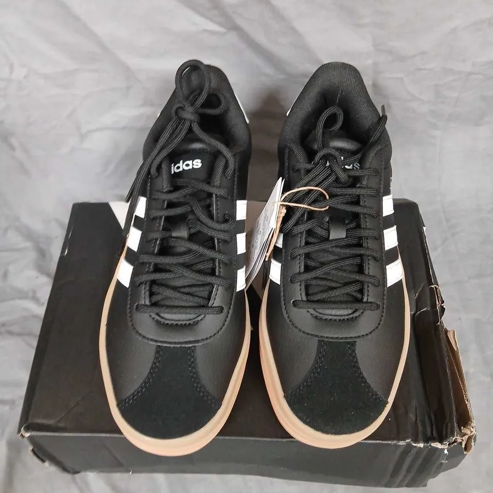 ADIDAS VL COURT BOLD TRAINERS – BLACK/WHITE, UK 4