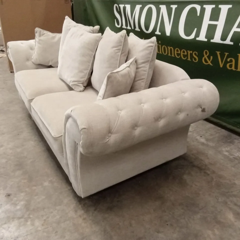 WINDSOR 3 SEATER FABRIC SCATTER BACK SOFA - NATURAL RRP £949