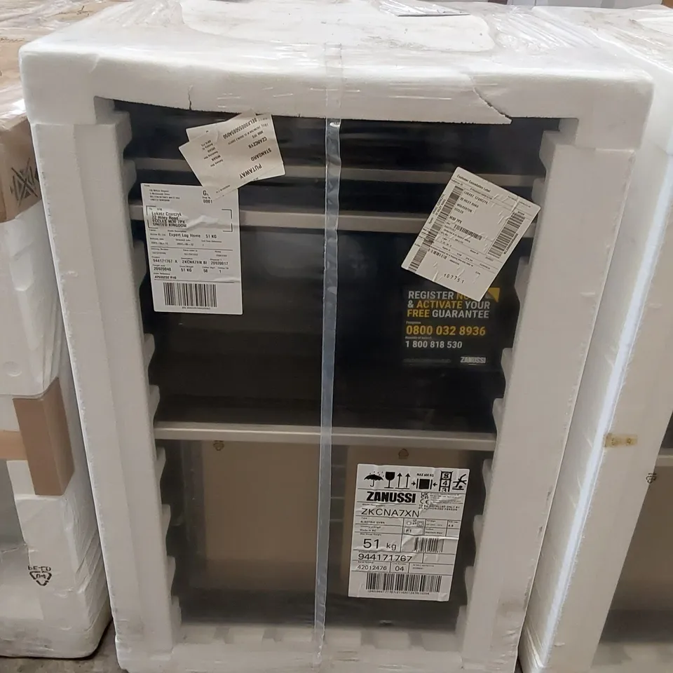 ZANUSSI ZKCNA7XN ELECTRIC DOUBLE OVEN - STAINLESS STEEL & BLACK