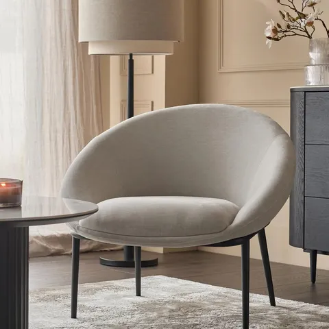 BOXED DANETTI PHOEBE GREY FABRIC COCKTAIL CHAIR