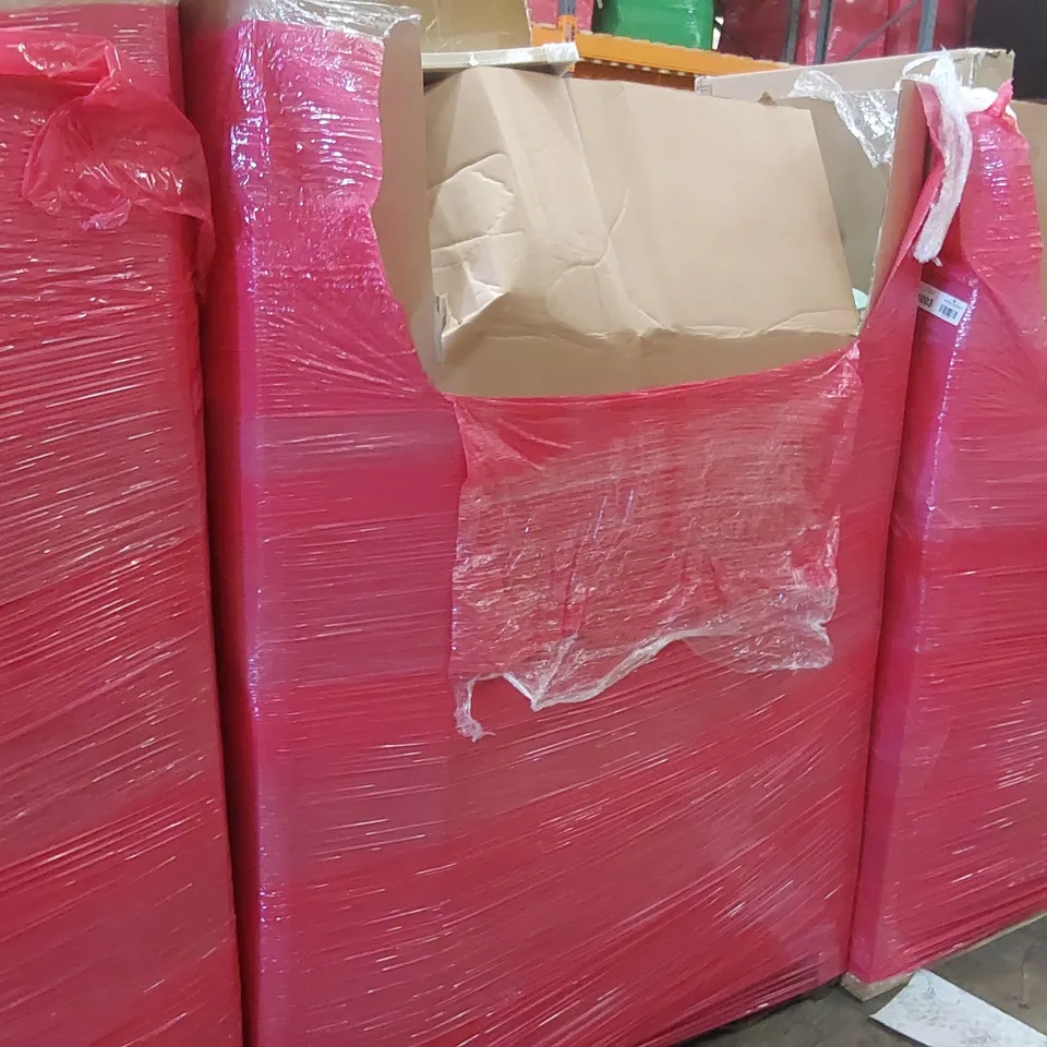 PALLET OF ASSORTED ITEMS INCLUDING: RETRACTABLE BABY GATES, AUTOMATIC REBOUND WHEEL, CORDLESS LEAF BLOWER, PICTURE FRAMES ECT