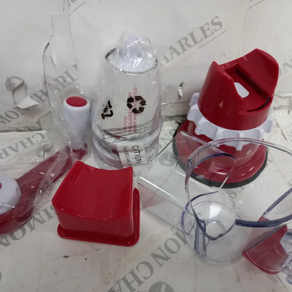 COOK'S ESSENTIALS SPEED GRATER & SLICER WITH SUCTION BASE - RED
