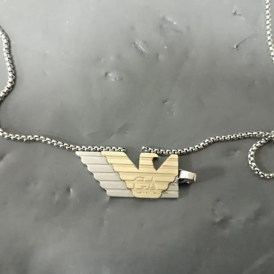 ARMANI TWO-TONE STAINLESS STEEL NECKLEACE (CHAIN BROKEN)