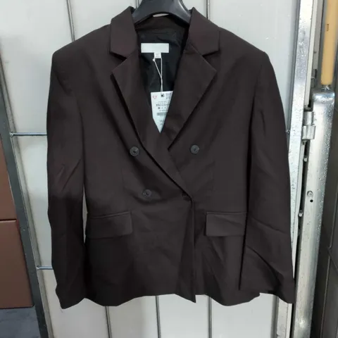 ZARA BROWN DOUBLE-BREASTED BLAZER – WOMEN'S JACKET 