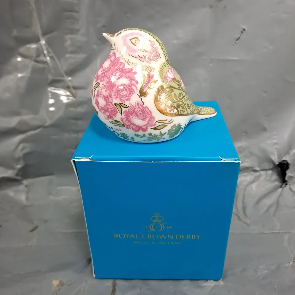 BOXED ROYAL CROWN DERBY BILLINGSLEY ROSE ROBIN 