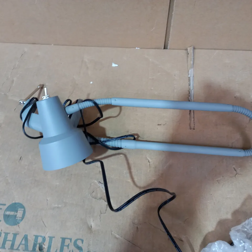 DESIGNER GREY CLIP ON LAMP