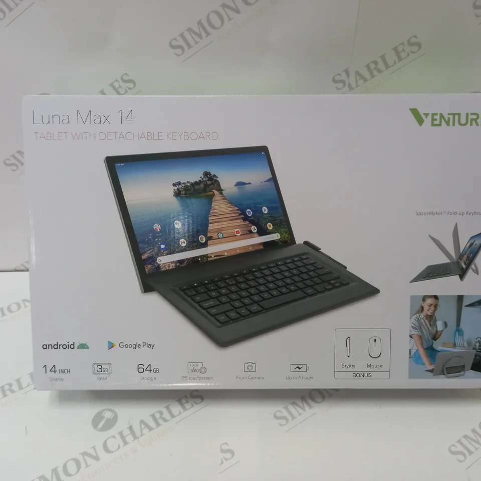BRAND NEW BOXED VENTURER LUNA MAX 14 64GB 14" HD TABLET WITH DETACHABLE KEYBOARD 