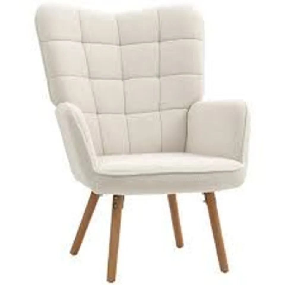 BOXED WILLESDEN VELVET ARMCHAIR - WHITE (1 BOX)
