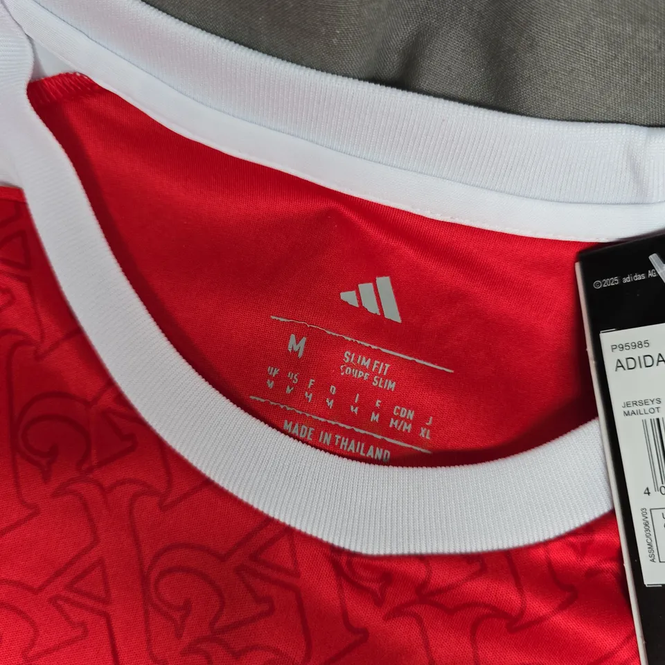 ARSENAL FC ADIDAS JERSEY UK M – RED WITH WHITE SLEEVES, EMIRATES FLY BETTER