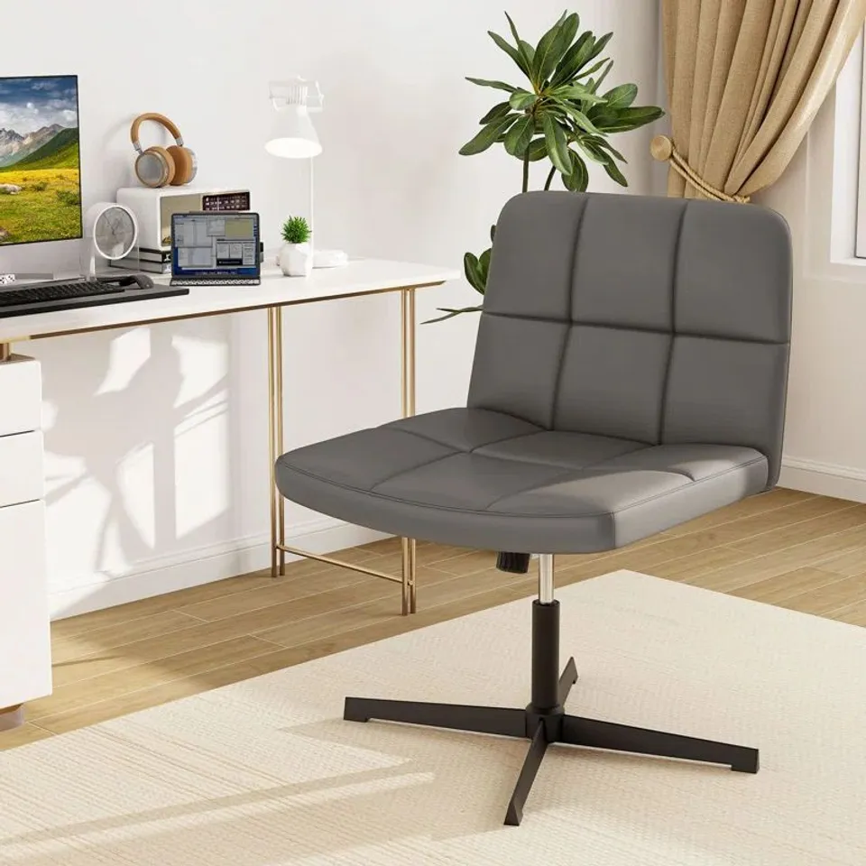BOXED U LEATHER UPHOLSTERED CROSS LEGGED CHAIR MODERN CRISS CROSS (1 BOX)