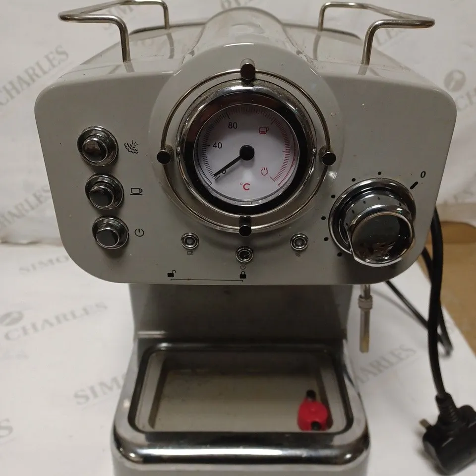 SWAN RETRO PUMP ESPRESSO COFFEE MACHINE - GREY