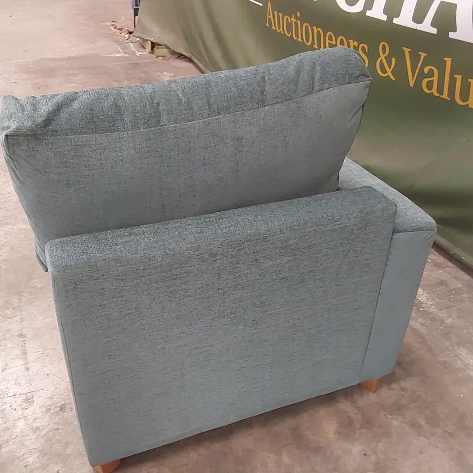 QUALITY DESIGNER CORNER CHAISE SOFA SECTION - TEAL FABRIC 