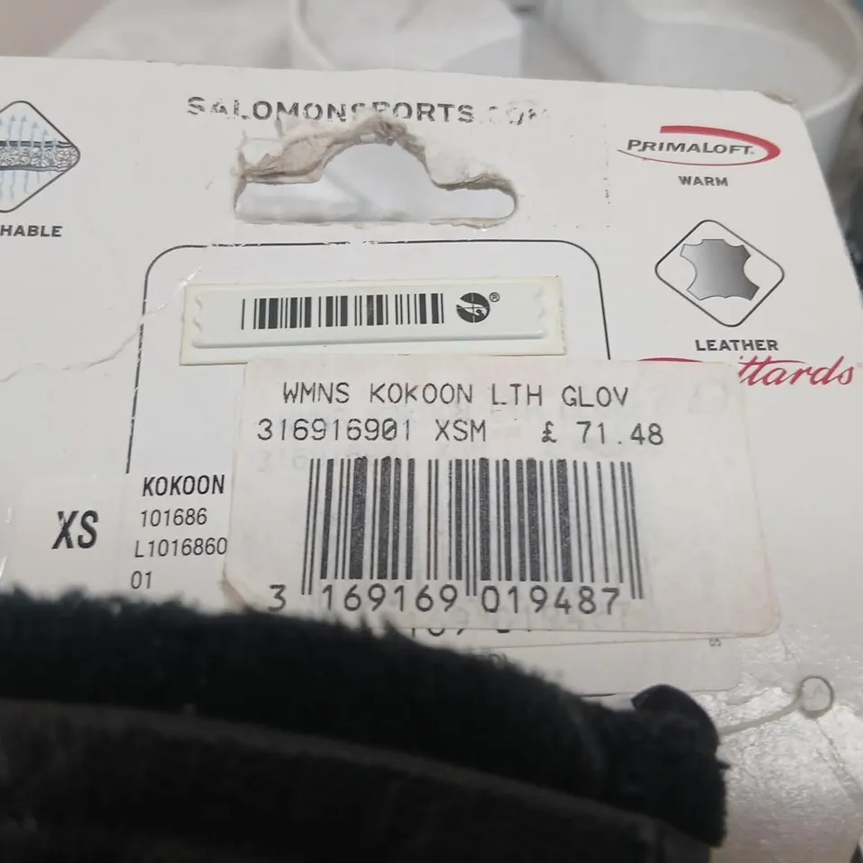 SALOMON PRIMALOFT WOMENS KOKOON LEATHER GLOVES XSM