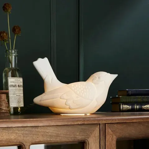 BOXED SPARROW PORCELAIN TABLE LAMP