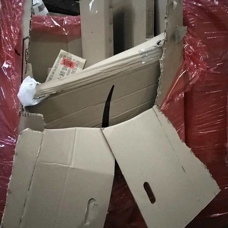 PALLET OF HOUSEHOLD ITEMS TO INCLUDE SPINNING CHAIR, STUNT SCOOTER, STEAM CLEANER, MOSQUITO NET AND OTHER ASSORTED ITEMS...