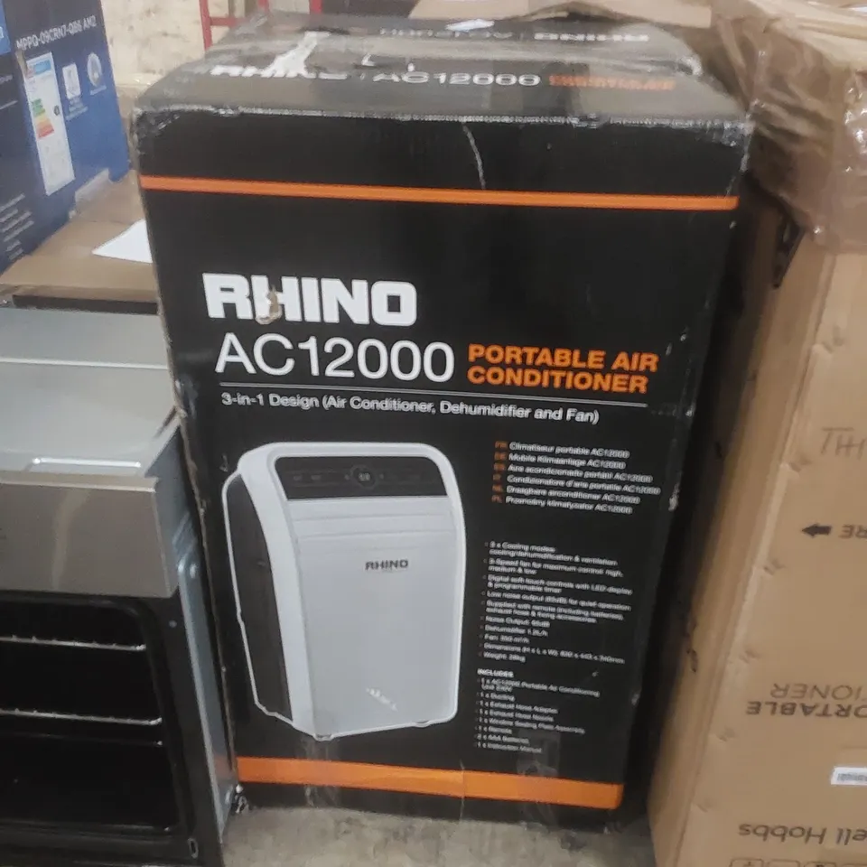 BOXED RHINO AC12000 PORTABLE AIR CONDITIONER 