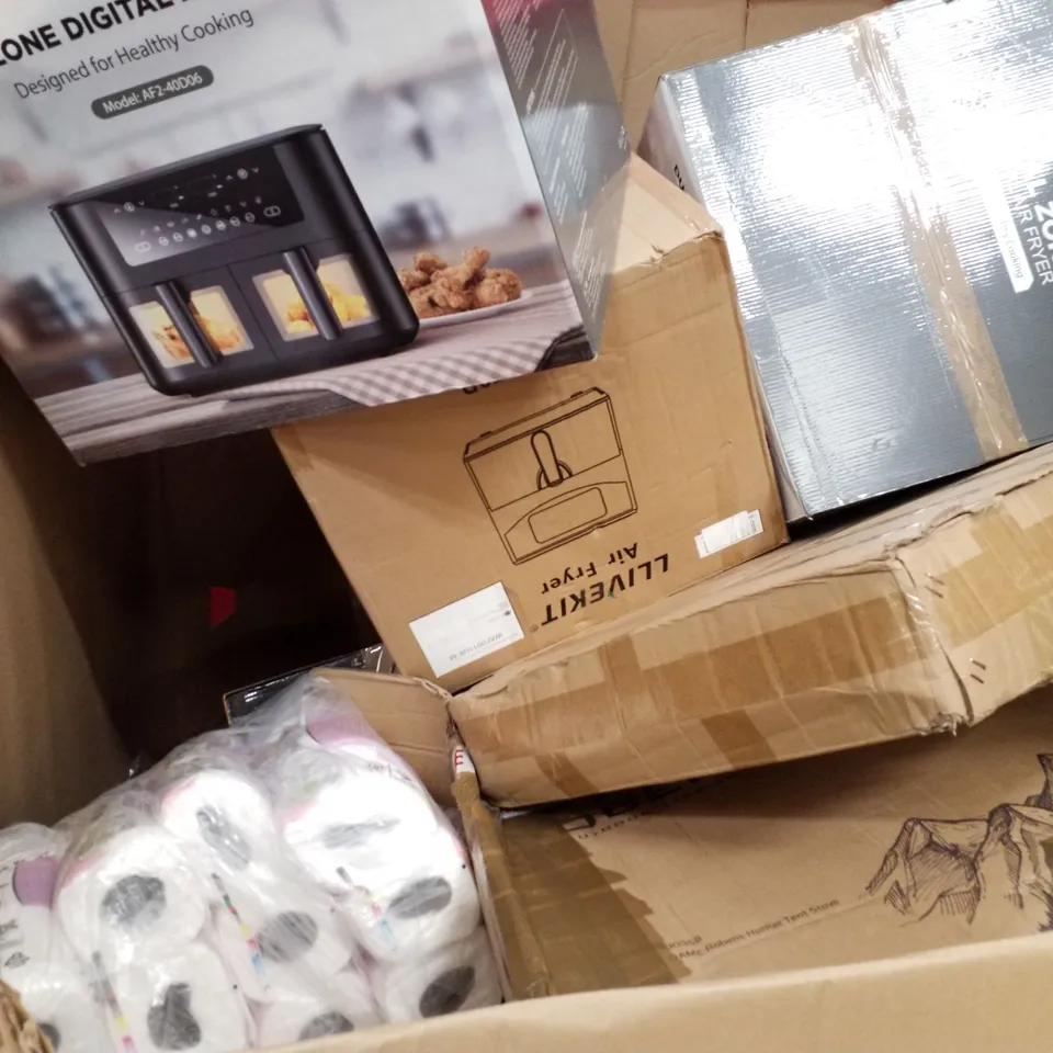 PALLET OF ASSORTED PRODUCTS INCLUDING MOONLIGHT TREASURE BOX, DIGITAL AIR FRYER, FOLDABLE PLAY MAT, KITCHEN ROLL