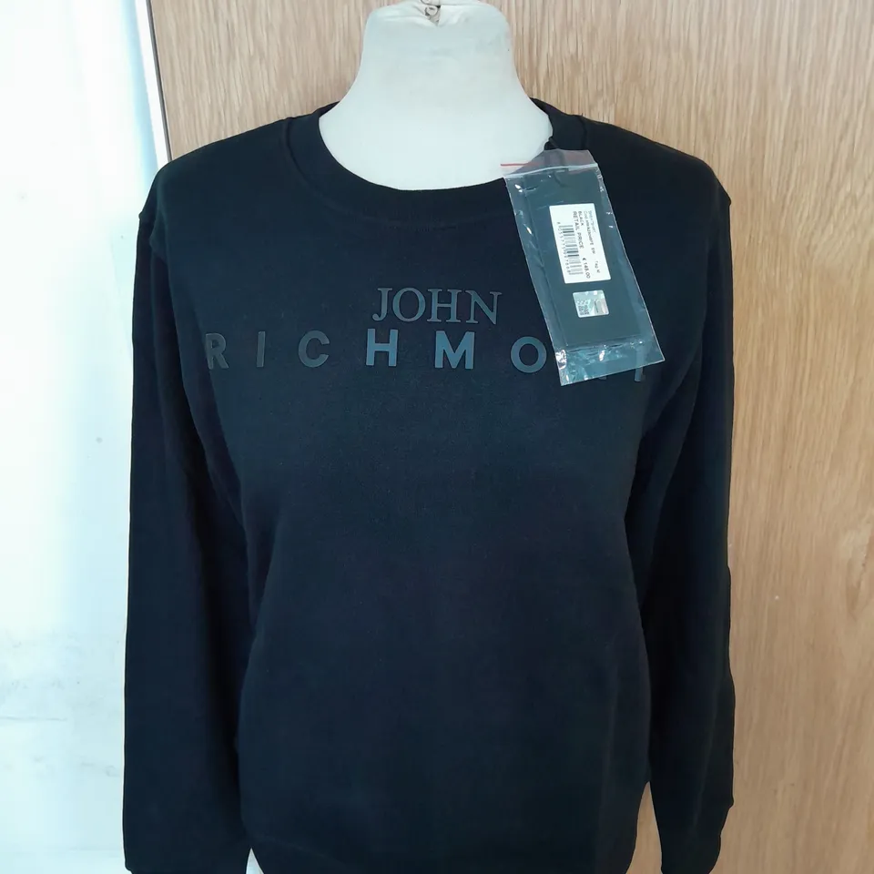 JOHN RICHMOND SWEATSHIRT IN BLACK SIZE M RRP £124.22