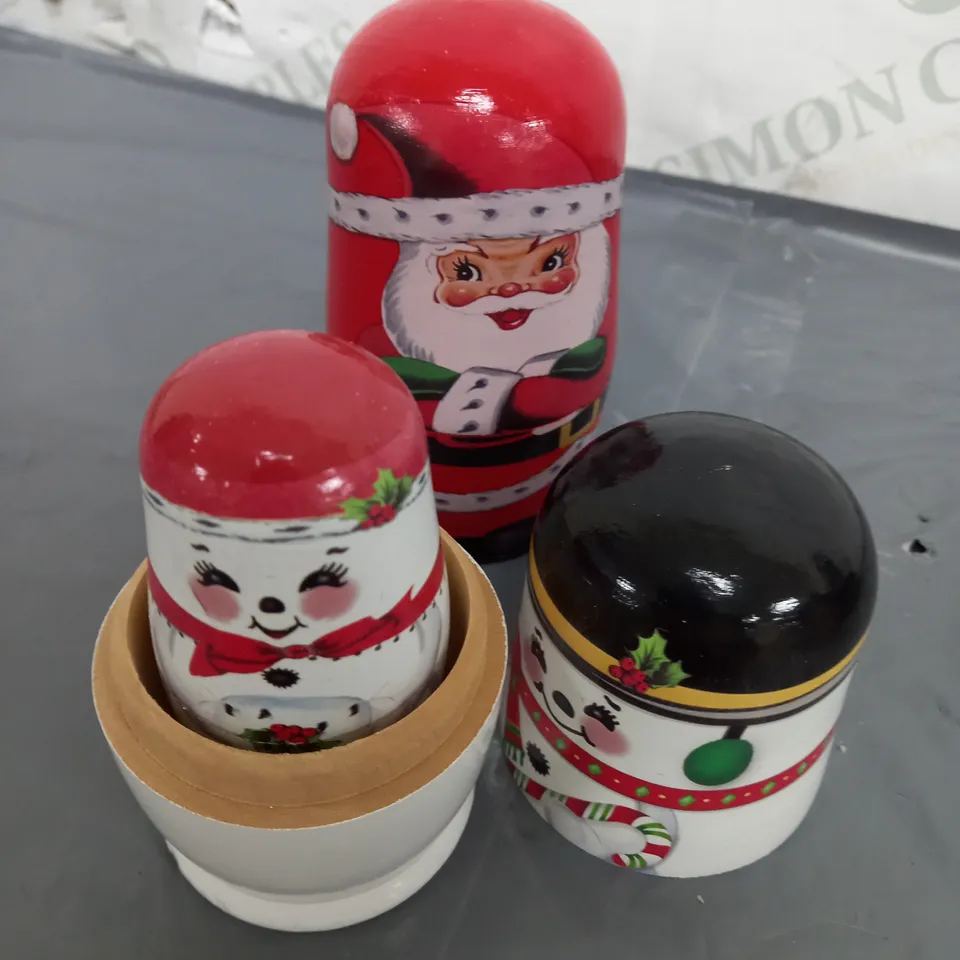 BOXED MR CHRISTMAS SET OF 2 NESTING DOLLS