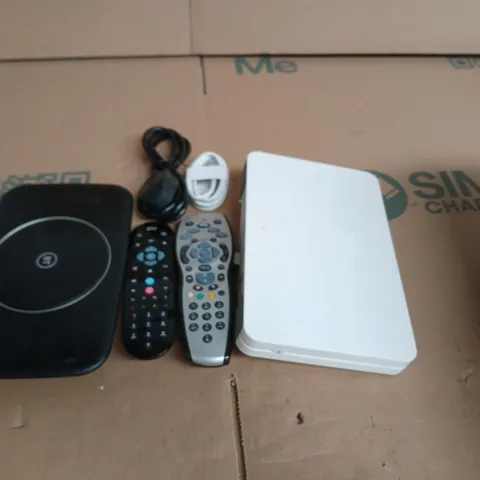 APPROXIMATELY 15 ASSORTED HOUSEHOLD PRODUCTS TO INCLUDE SKY REMOTES , SKY WIFI ROUTER AND ASSORTED CABLES