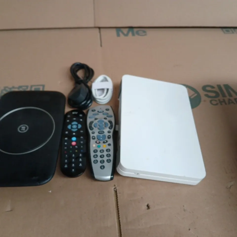 APPROXIMATELY 15 ASSORTED HOUSEHOLD PRODUCTS TO INCLUDE SKY REMOTES , SKY WIFI ROUTER AND ASSORTED CABLES