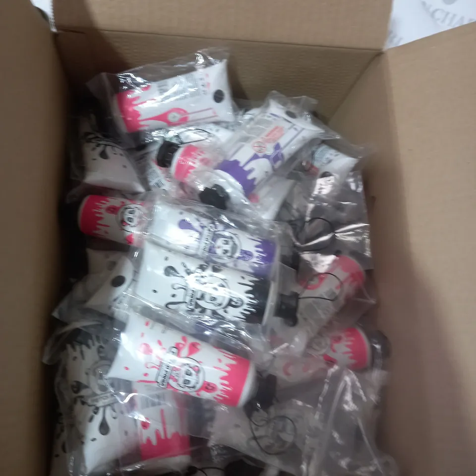 BOX OF APPROXIMATELY 100 PANDA EARPHONES - BLACK/PINK/PURPLE