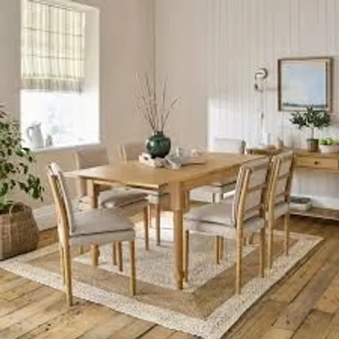 BOXED CHURCHGATE WALCOTE 4-6 SEATER SQUARE EXTENDING DINING TABLE - OAK (1 BOX)