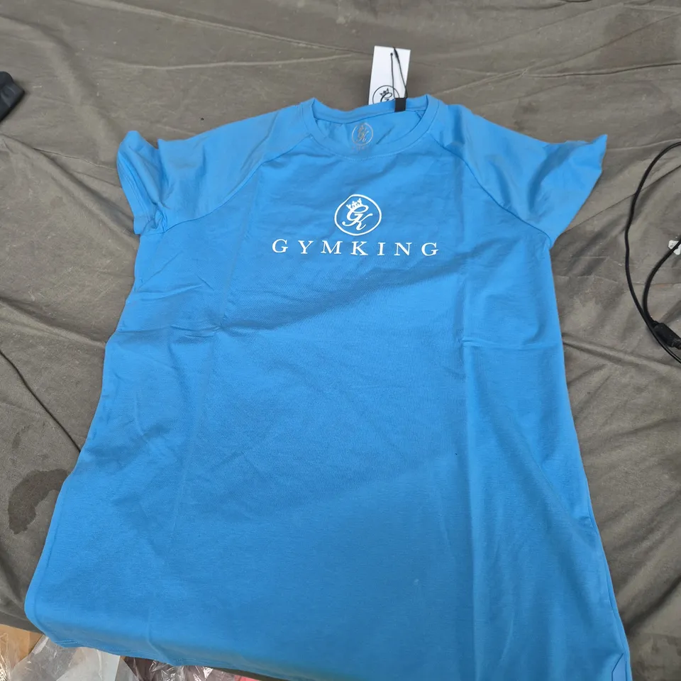 GYMKING BLUE T-SHIRT WITH CHEST LOGO – MEN'S CLOTHING
