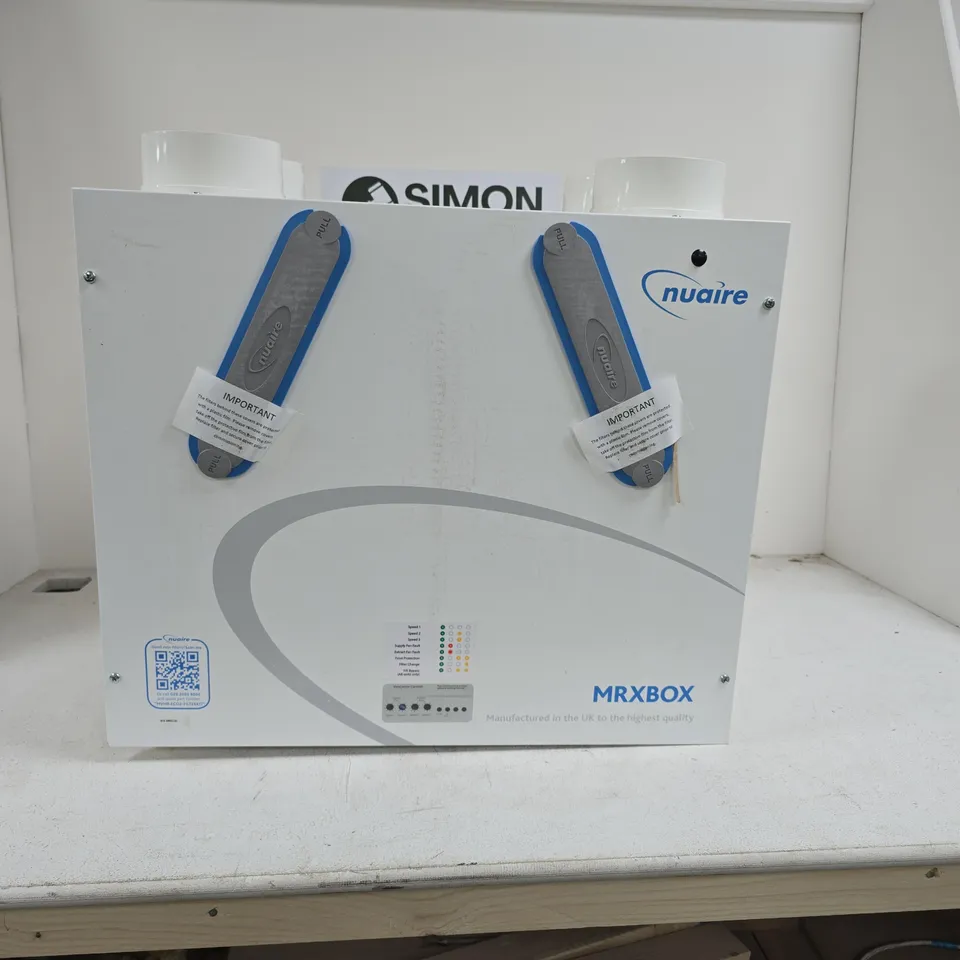 NUAIRE MRXBOX WALL MOUNTED HEAT RECOVERY UNIT UNBOXED
