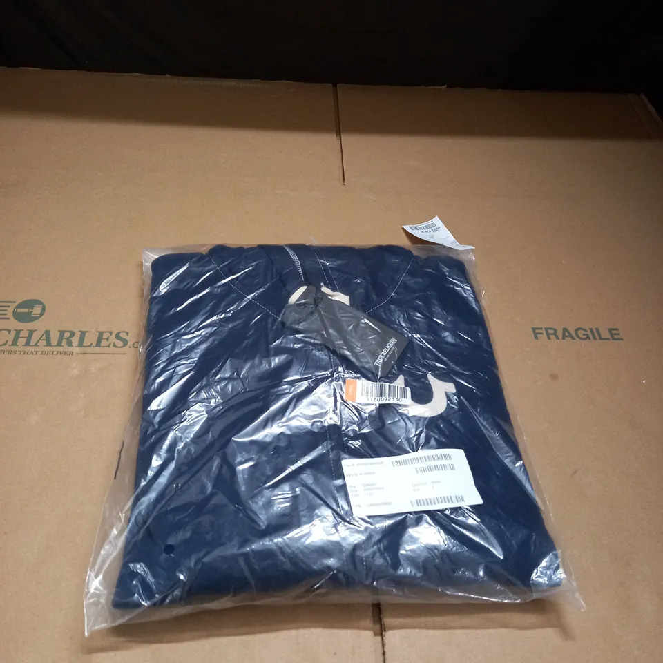 TRUE NAVY CLASSIC LOGO ZIP UP HOODIE SIZE LARGE