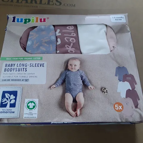 LUPILU 5-PACK BABY LONG SLEEVE BODYSUITS - 2/6 MONTHS