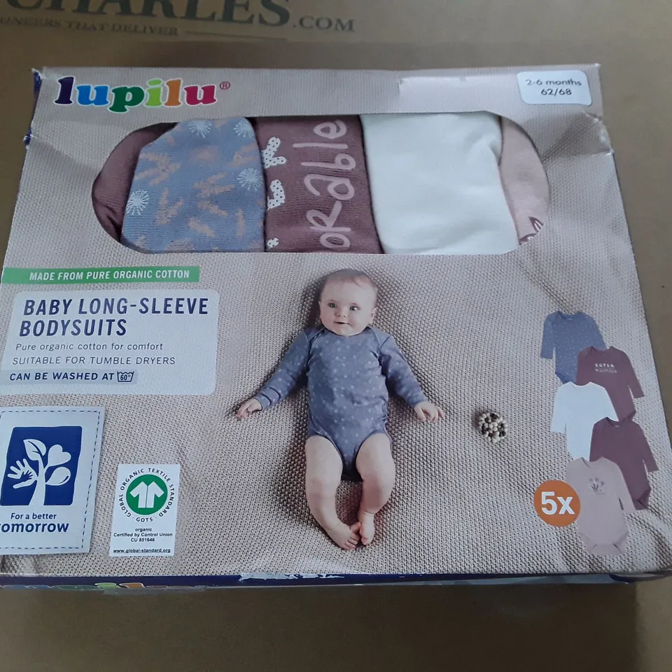 LUPILU 5-PACK BABY LONG SLEEVE BODYSUITS - 2/6 MONTHS