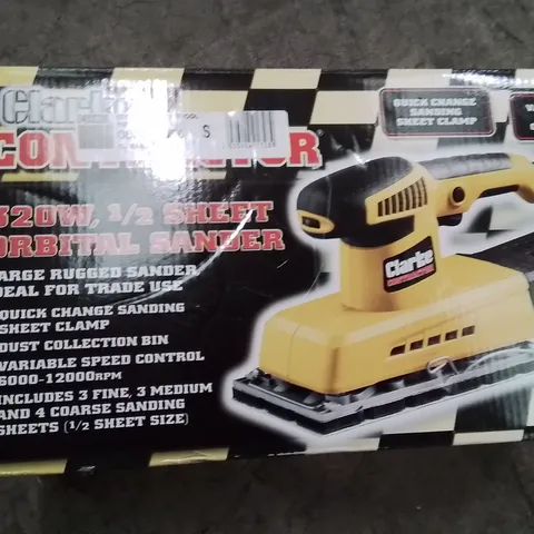 BOXED CLARKE CONTRACTOR 320W 1/2 SHEET ORBITAL SANDER