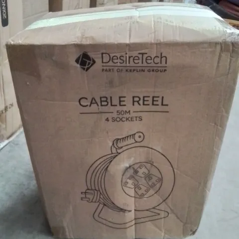 BOXED DESIRETECH 50m 4 SOCKET CABLE REEL