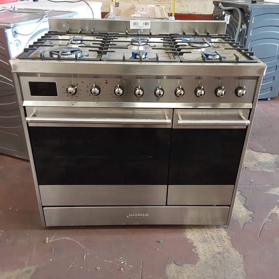 SMEG 90CM STAINLESS STEEL DUAL FUEL RANGE COOKER 