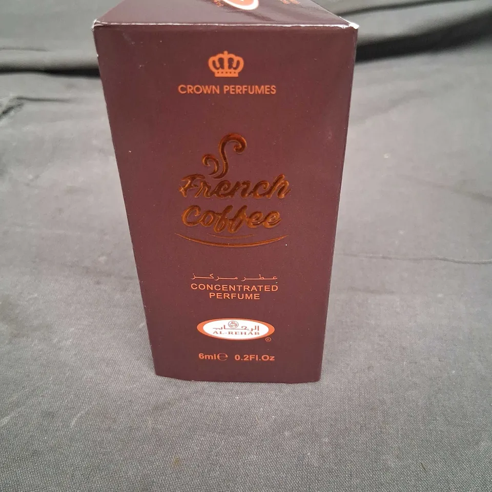 BOXED CROWN PERFUMES FRENCH COFFEE CONCENTRATED PERFUME 6ML