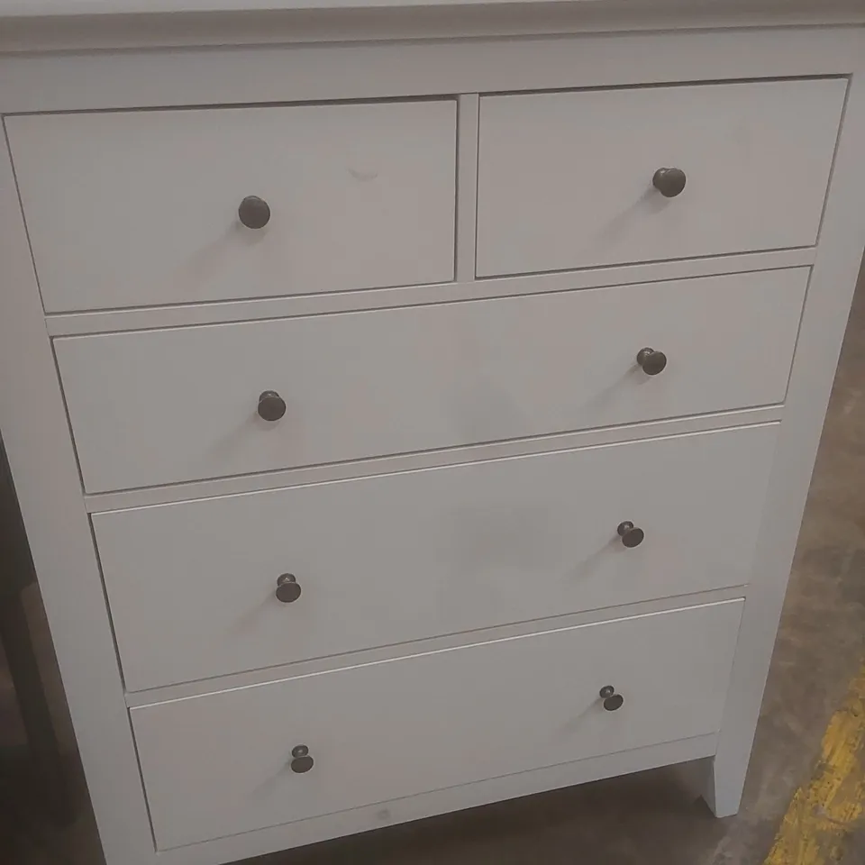 DESIGNER LYNTON 5 DRAWER CHEST - WHITE