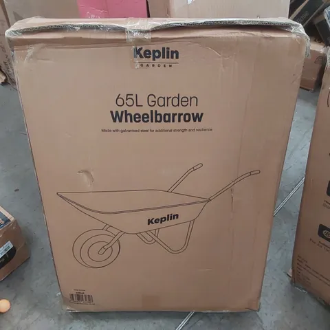 BOXED KEPLIN 65L GARDEN WHEELBARROW