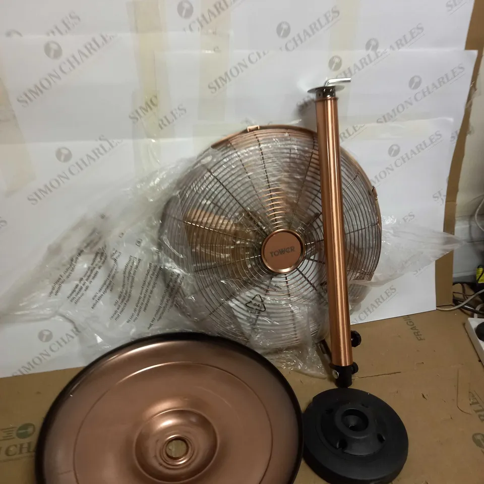 TOWER COPPER PEDESTAL FAN