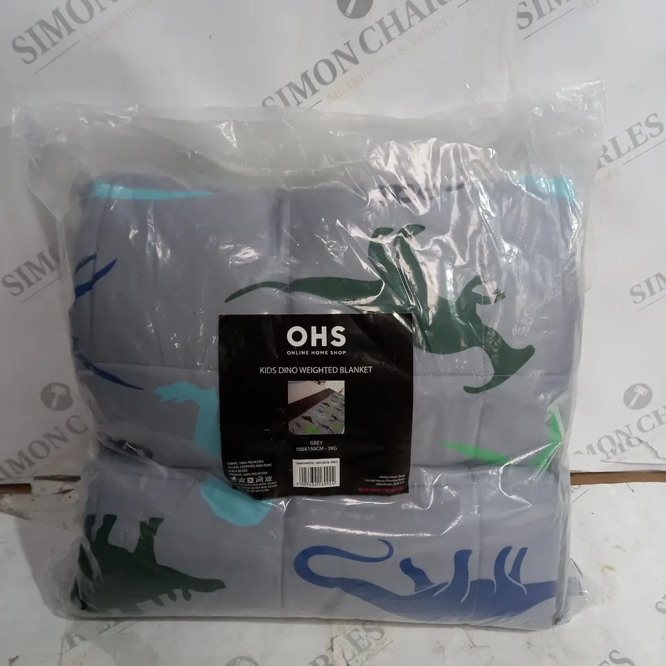OHS KIDS DINO WEIGHTED BLANKET 3KG - 100CM X 150CM
