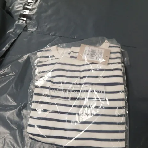 THE LITTLE WHITE OMPANY BABY ORGANIC COTTON STRIPE ROMPER, 9-12 MONTHS