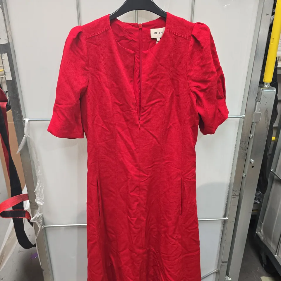 ME+EM RUBY RED PANELLED FIT AND FLARE MAXI DRESS – UK 12 (US 8, EU 40)