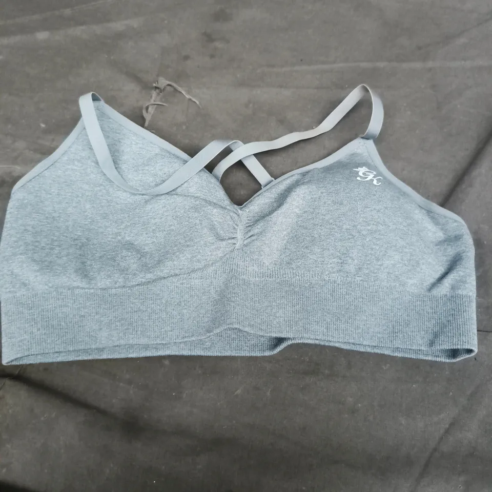 GYM KING GK SCULPT SEAMLESS WOMEN'S SPORTS BRA – BLUE MIST MARL, UK 10/12