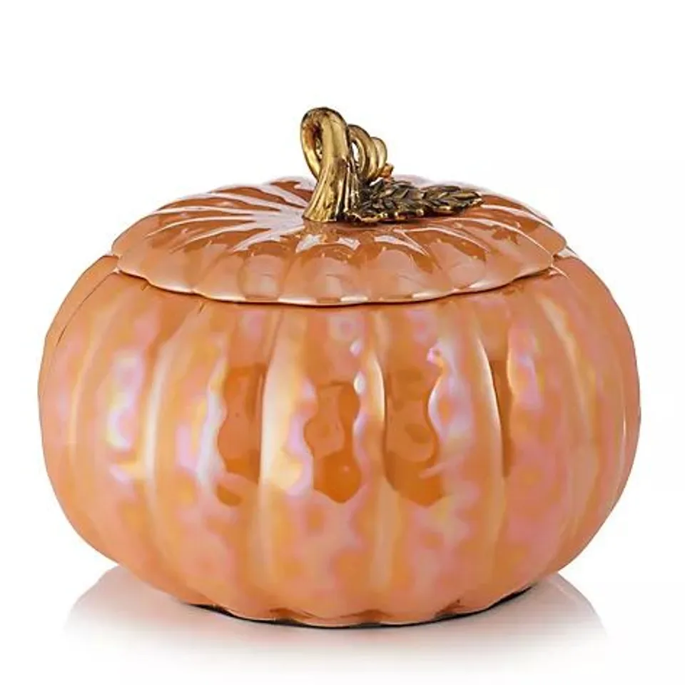 HOMEWORX BY SLATKIN +CO. GOLDEN HARVEST GLAZED PUMPKIN CANDLE