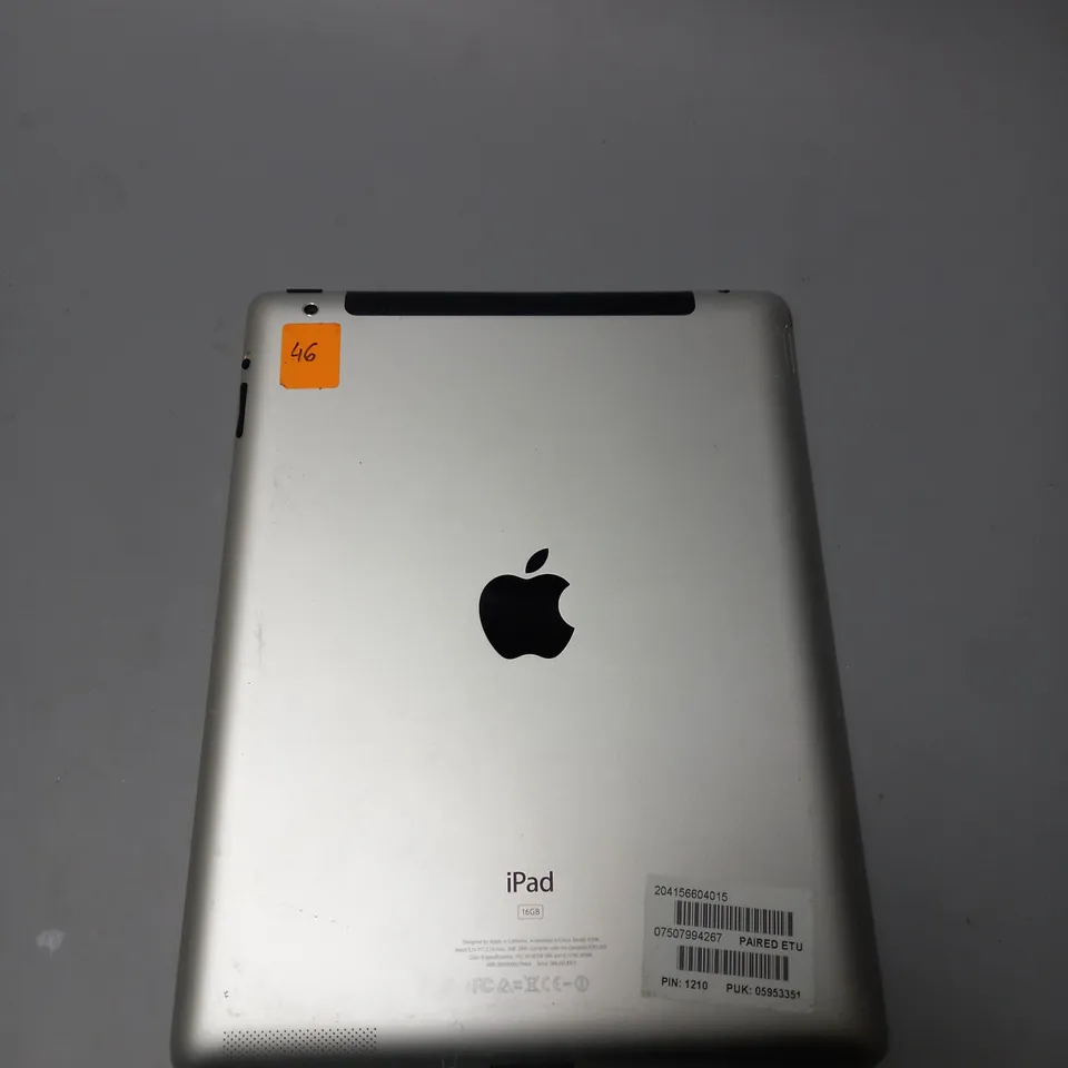 APPLE IPAD MODEL A1396 16GB 